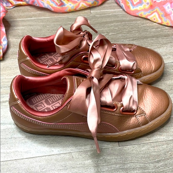 PUMA Basket Heart Copper Women’s Fashion Sneakers - Picture 2 of 5